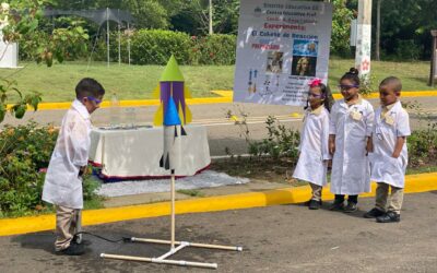 Estudiantes de Inicial lanzan cohete al espacio en Feria Científica Minerd